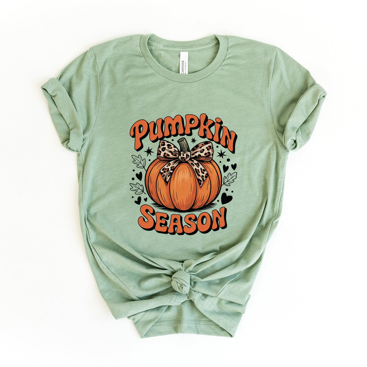 Coquette Pumpkin Season Leopard - Women's Short Sleeve Graphic T-Shirt