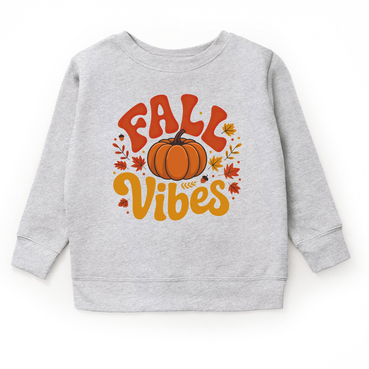 Fall Vibes Pumpkin And Leaves - Youth Graphic Sweatshirt