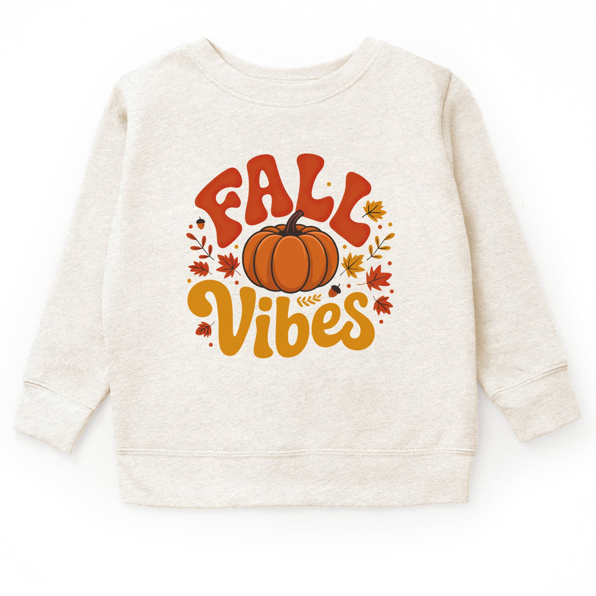 Fall Vibes Pumpkin And Leaves - Youth Graphic Sweatshirt