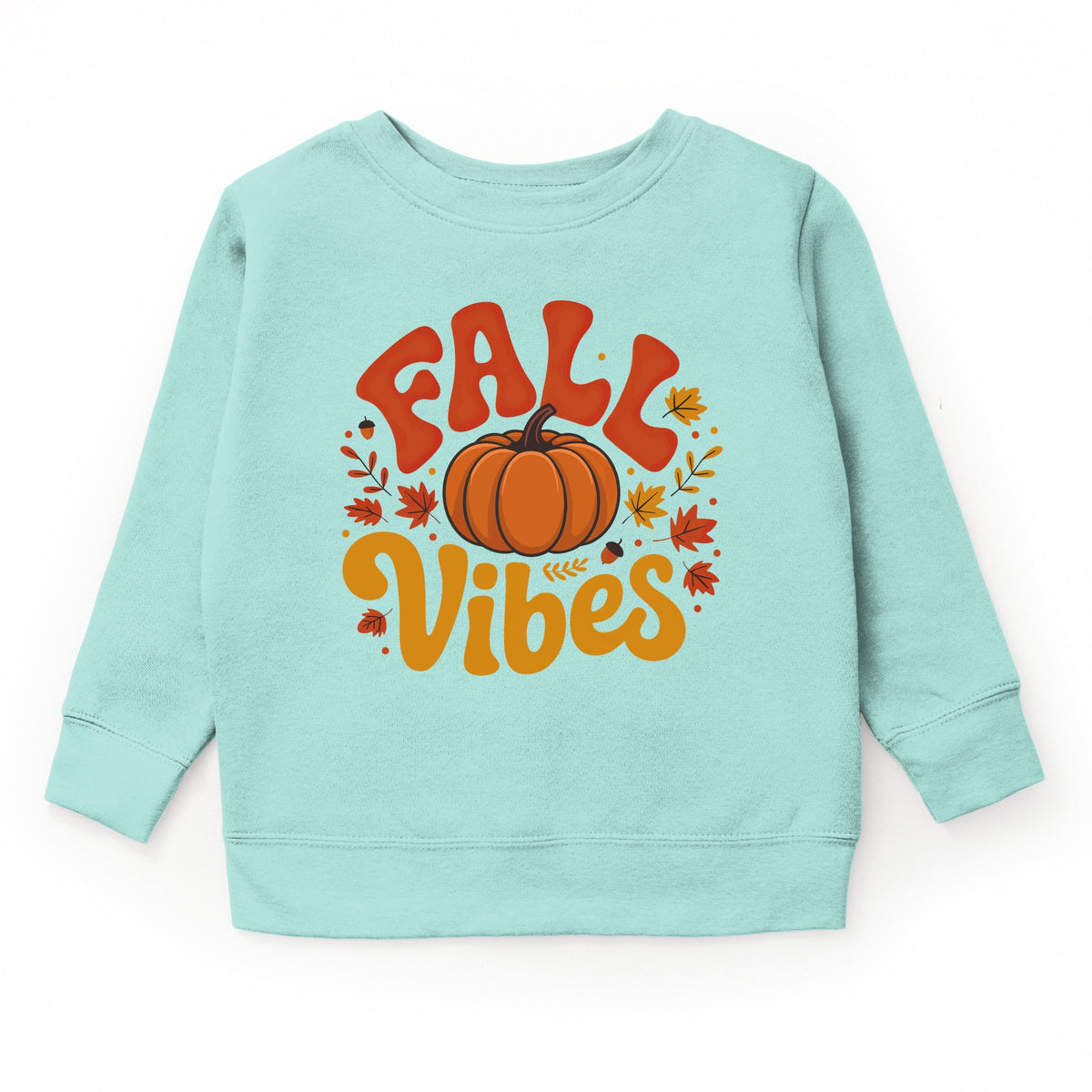 Fall Vibes Pumpkin And Leaves - Youth Graphic Sweatshirt
