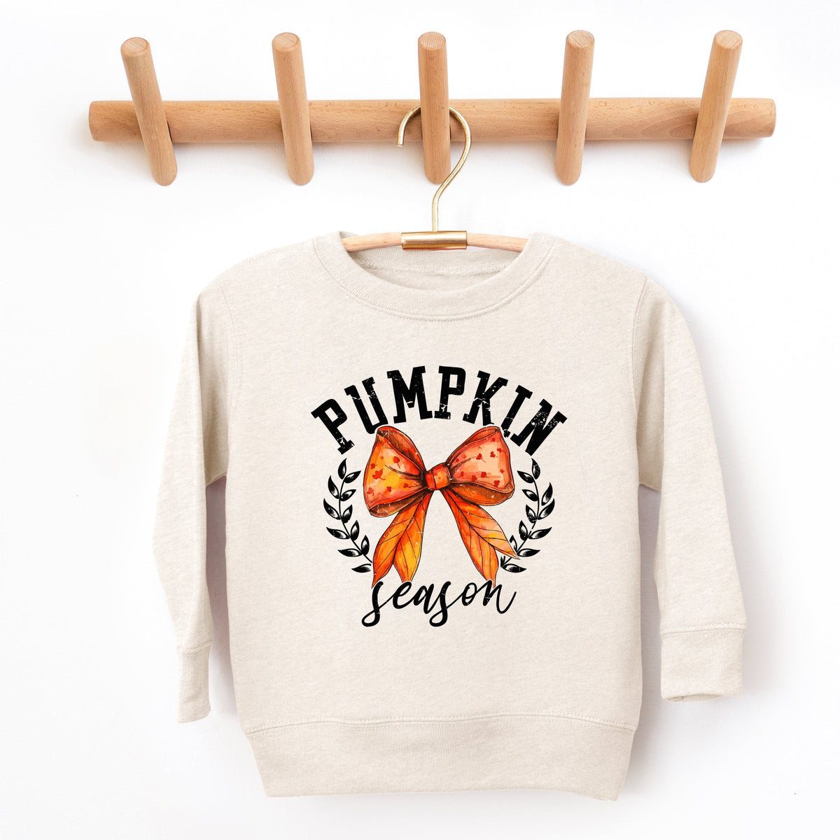 Coquette Orange Bow Pumpkin Season - Toddler Graphic Sweatshirt