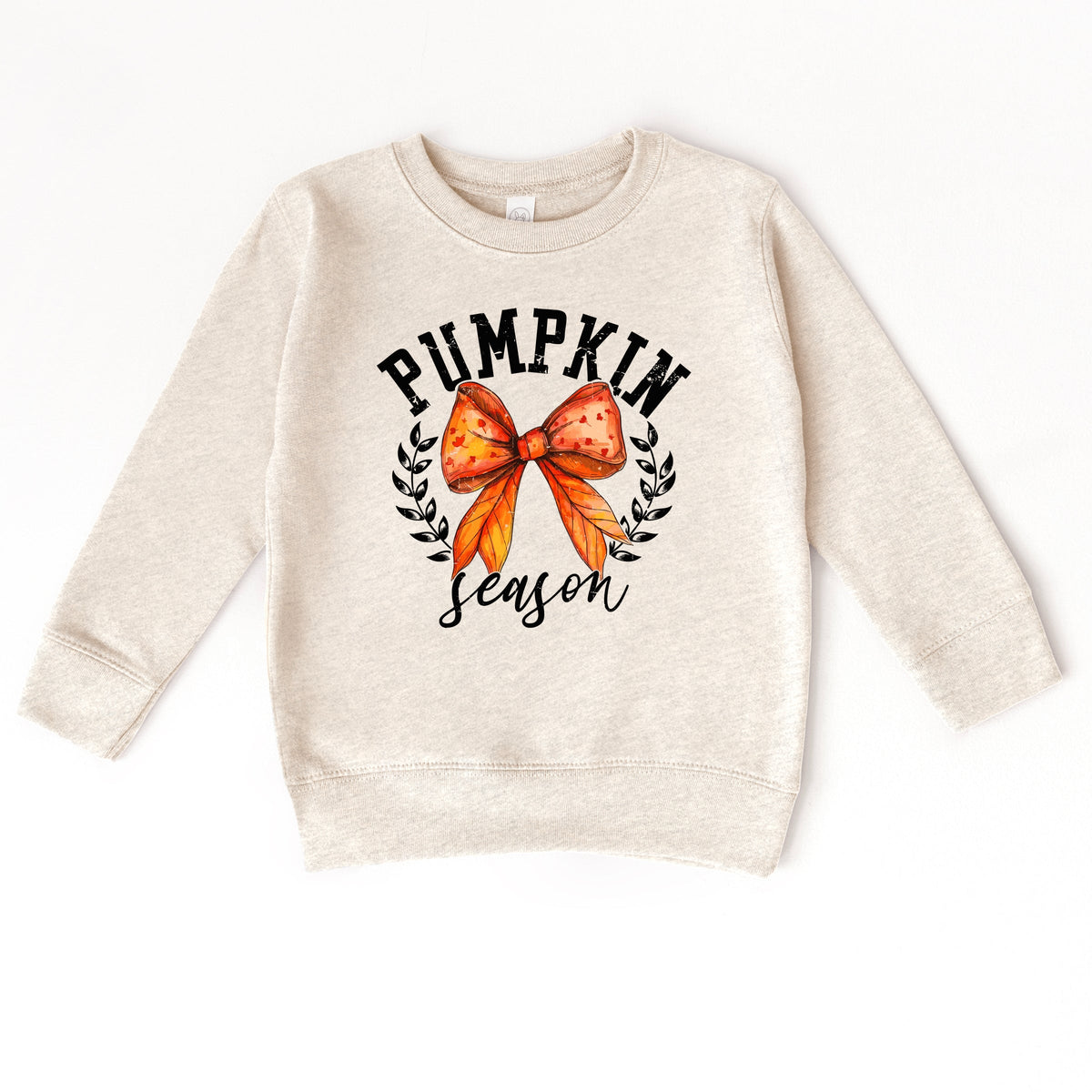Coquette Orange Bow Pumpkin Season - Toddler Graphic Sweatshirt