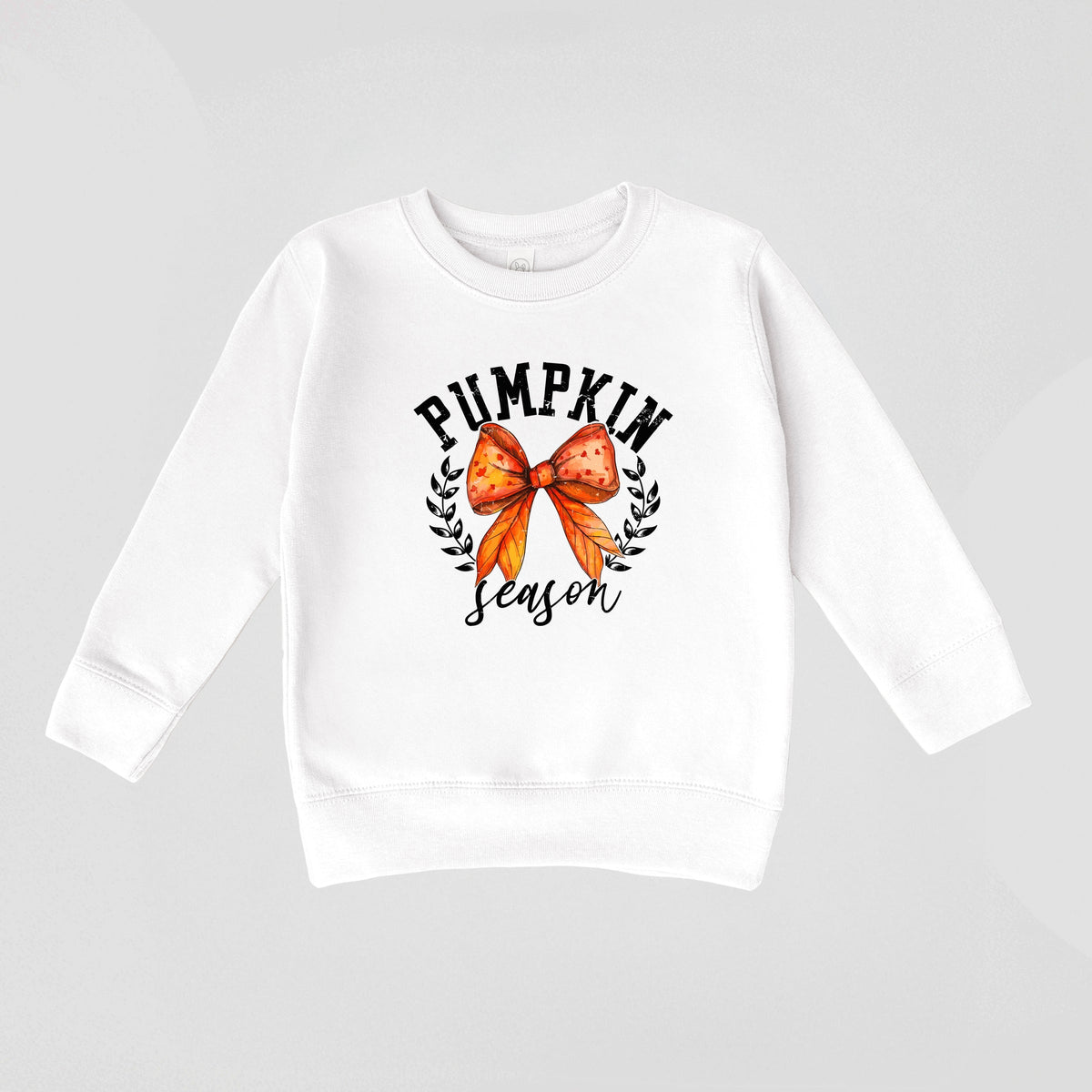 Coquette Orange Bow Pumpkin Season - Toddler Graphic Sweatshirt