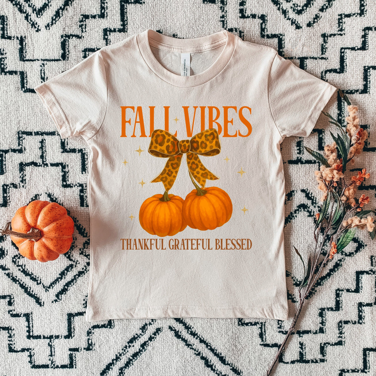 Coquette Thankful Grateful Blessed - Youth Short Sleeve Graphic T-Shirt
