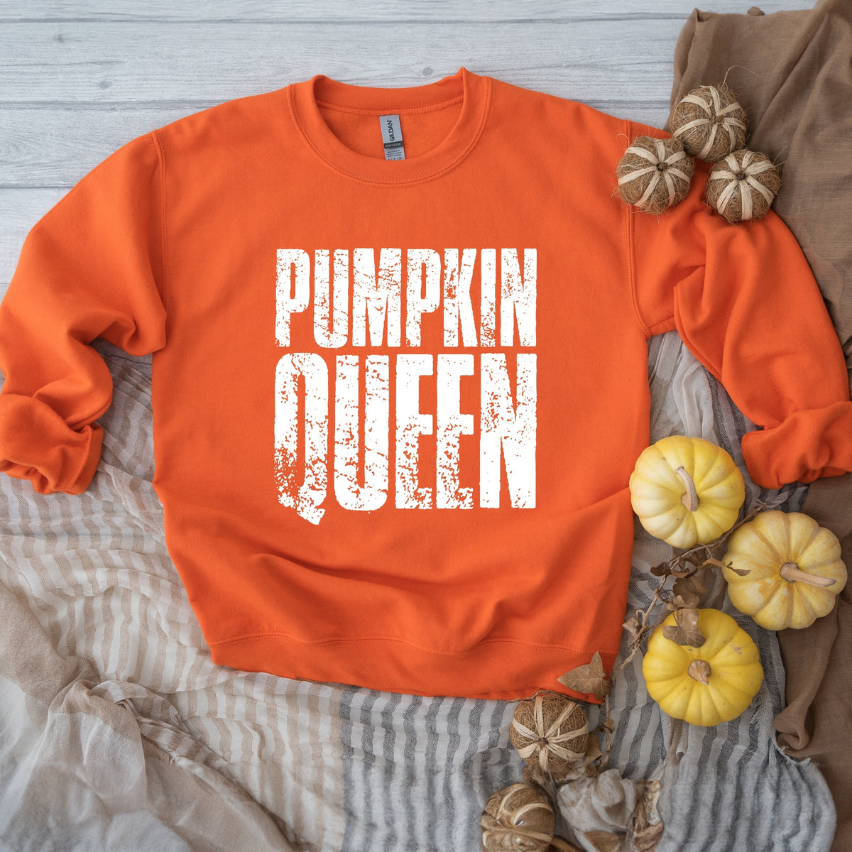 Pumpkin Queen Distressed - Women's Graphic Sweatshirt