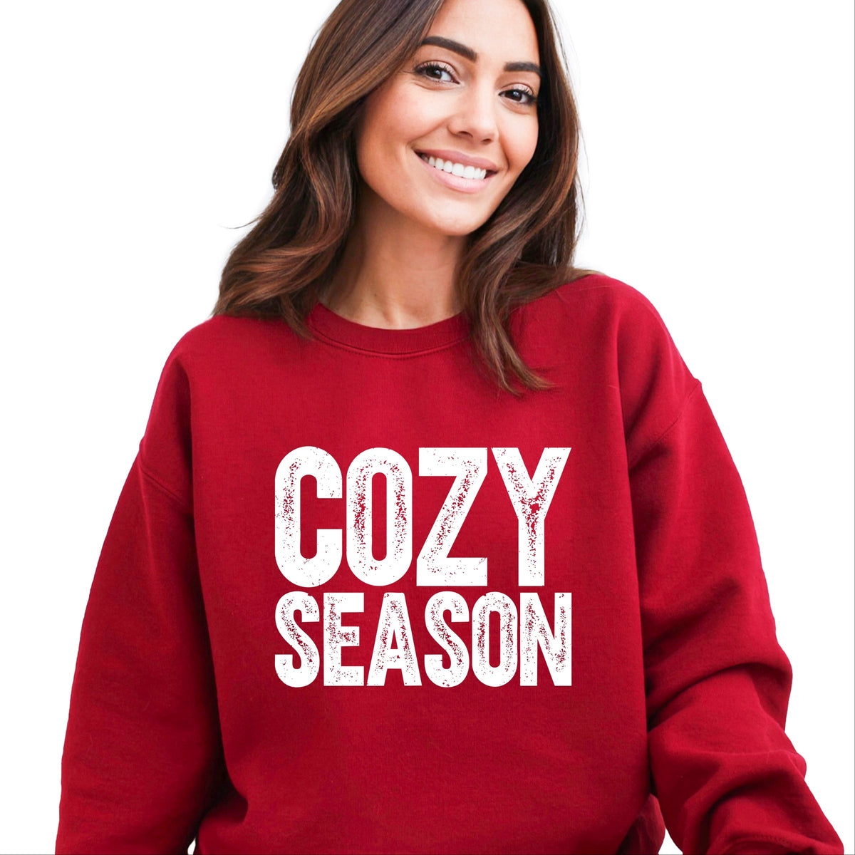 Cozy Season Bold Distressed - Women's Graphic Sweatshirt