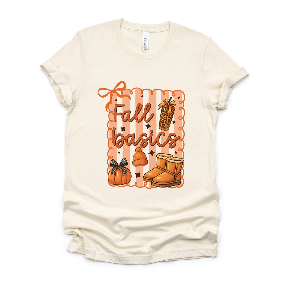 Fall Basics Boots Striped - Women's Short Sleeve Graphic T-Shirt