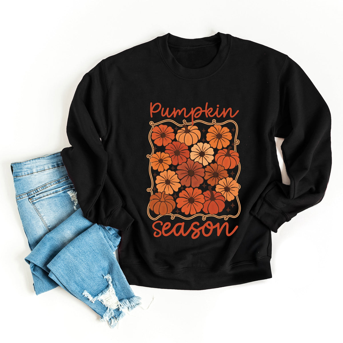 Pumpkin Season Floral - Women's Graphic Sweatshirt