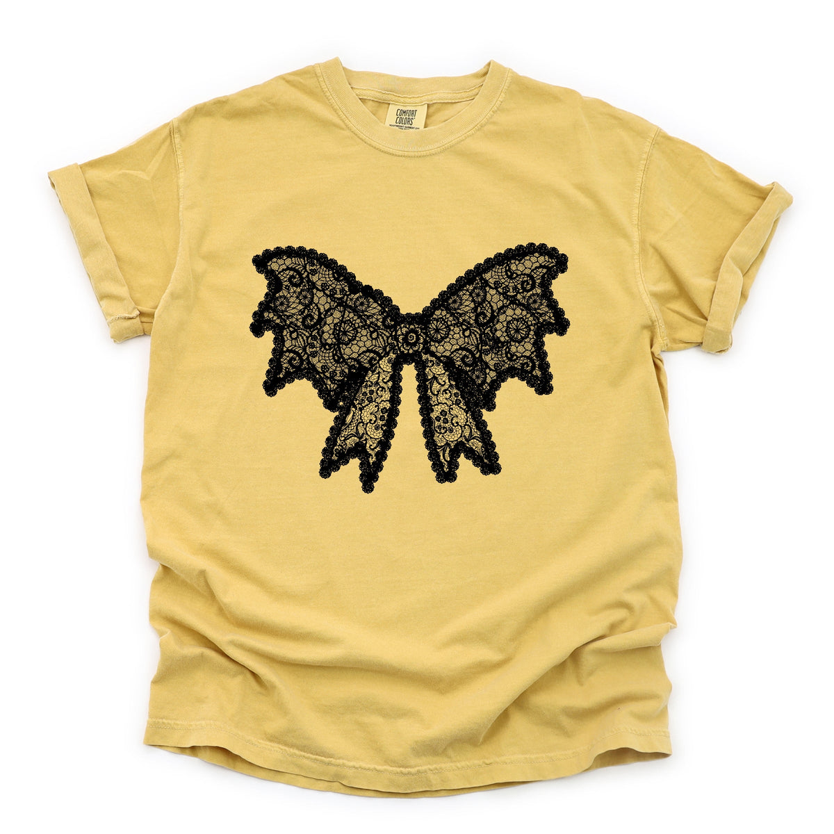 Lace Bow - Women's Garment Dyed Graphic T-Shirt