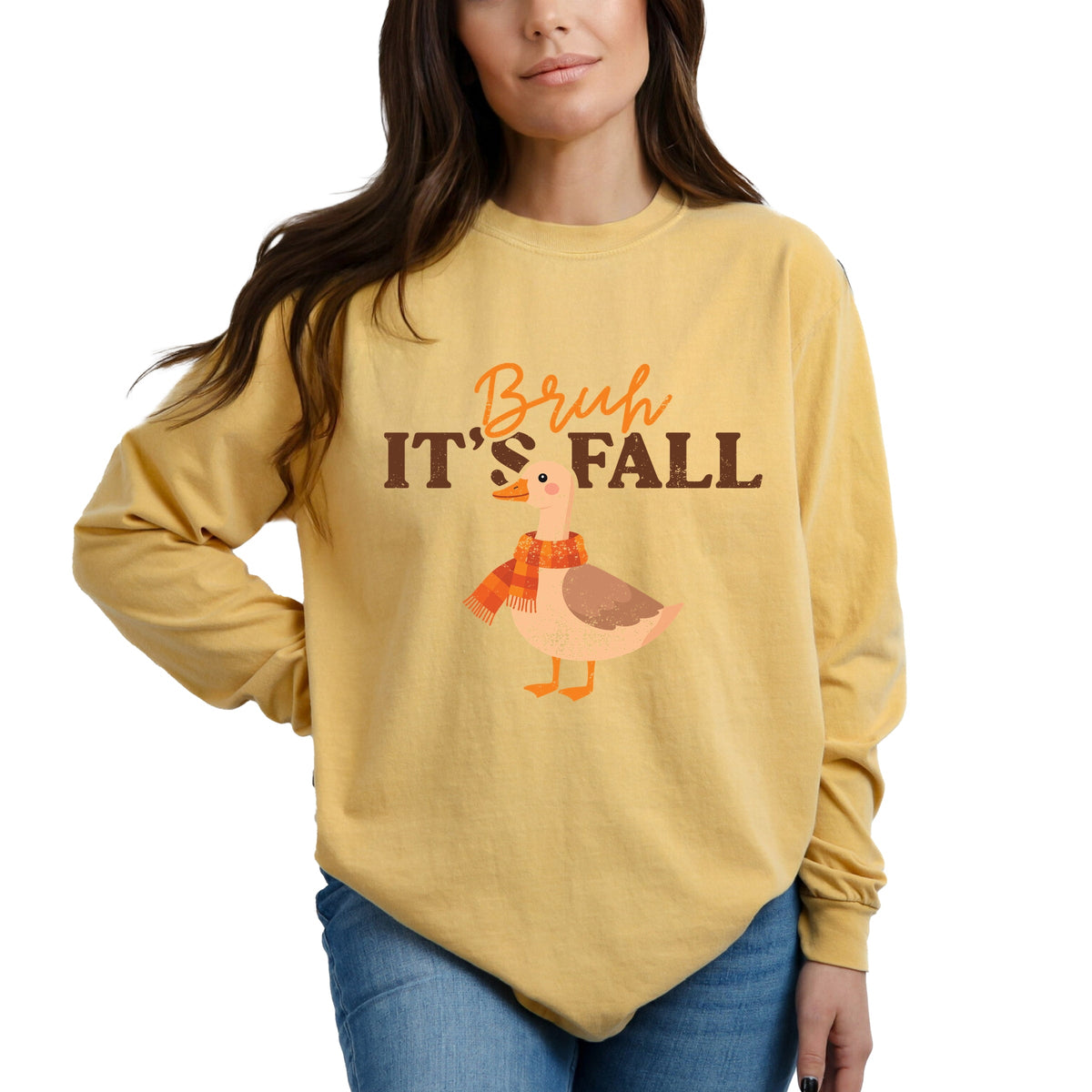 Bruh It's Fall Goose - Garment Dyed Long Sleeve