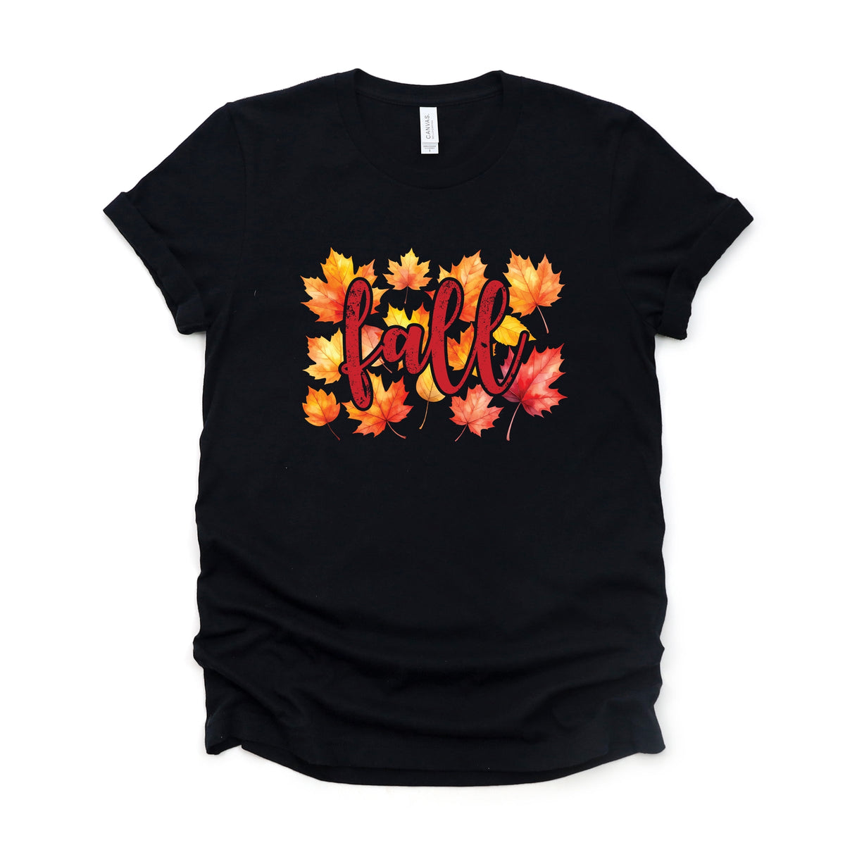 Fall Leaves Watercolor - Women's Short Sleeve Graphic T-Shirt