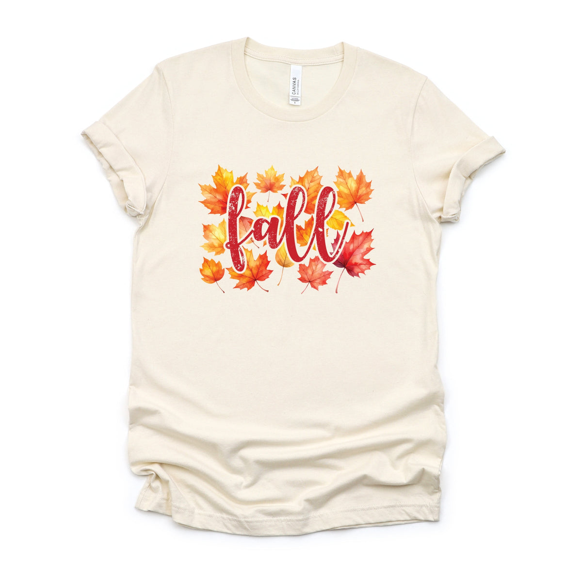 Fall Leaves Watercolor - Women's Short Sleeve Graphic T-Shirt
