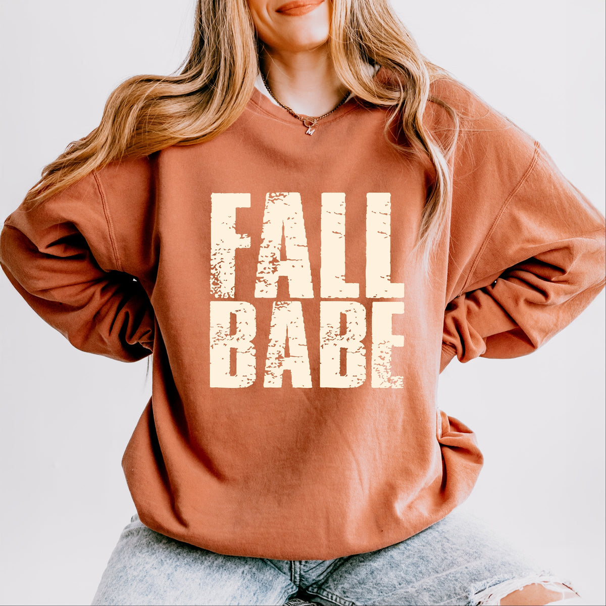 Fall Babe Distressed - Women's Lightweight Garment Dyed Sweatshirt