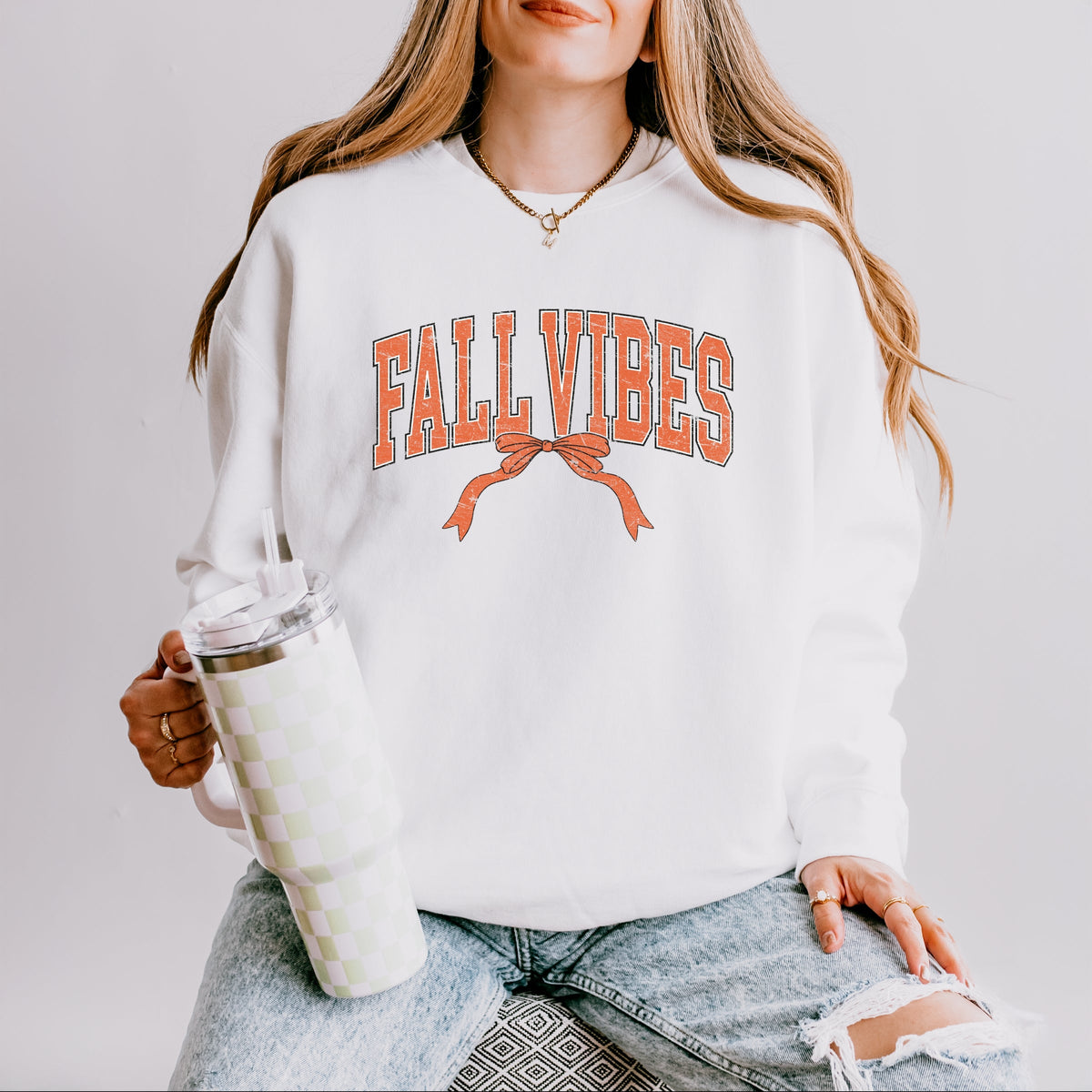 Varsity Fall Vibes Coquette - Women's Lightweight Garment Dyed Sweatshirt