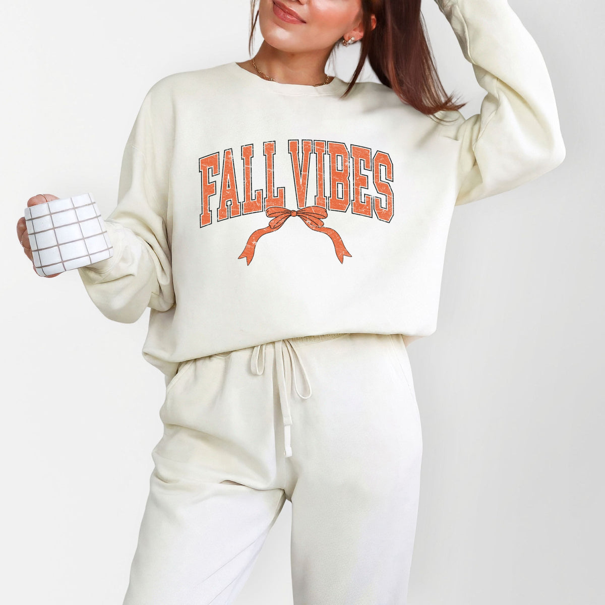 Varsity Fall Vibes Coquette - Women's Lightweight Garment Dyed Sweatshirt