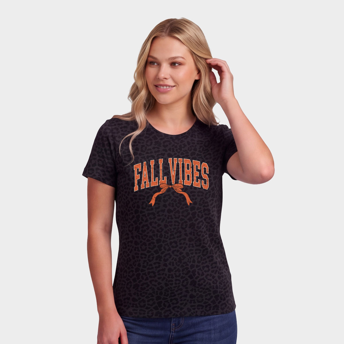 Varsity Fall Vibes Coquette - Women's Leopard Print Tee