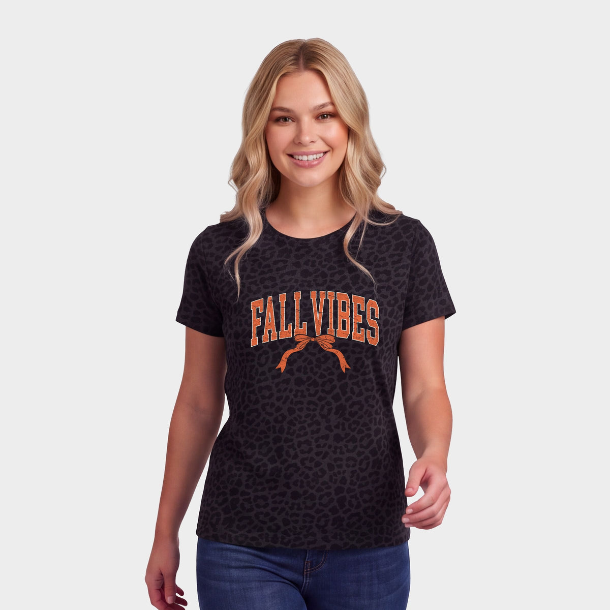 Varsity Fall Vibes Coquette - Women's Leopard Print Tee
