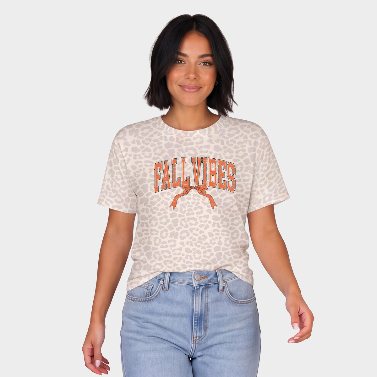 Varsity Fall Vibes Coquette - Women's Leopard Print Tee