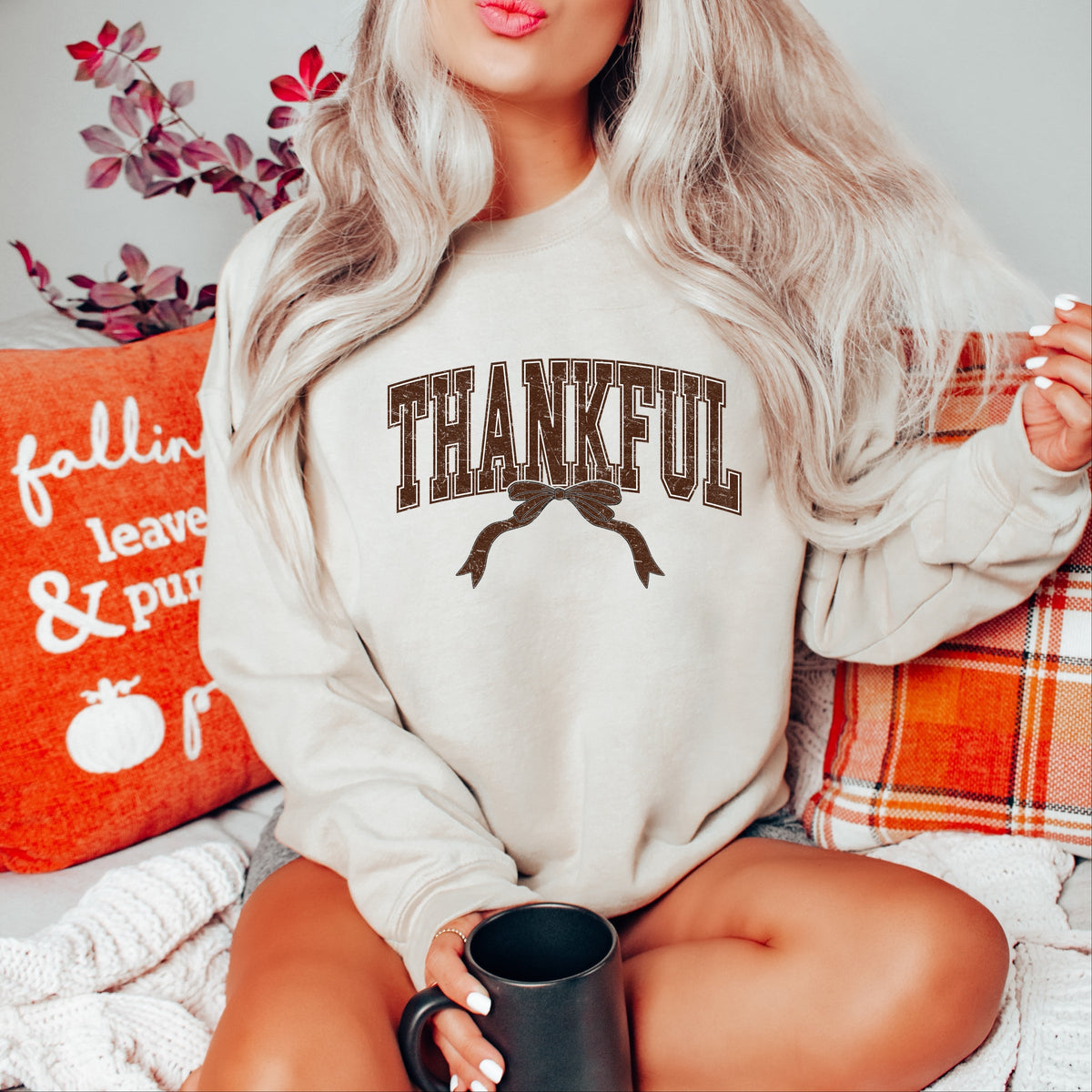 Varsity Thankful Coquette - Women's Sweatshirt
