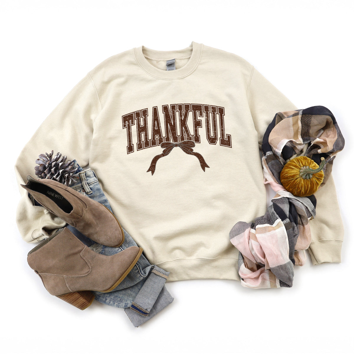 Varsity Thankful Coquette - Women's Sweatshirt