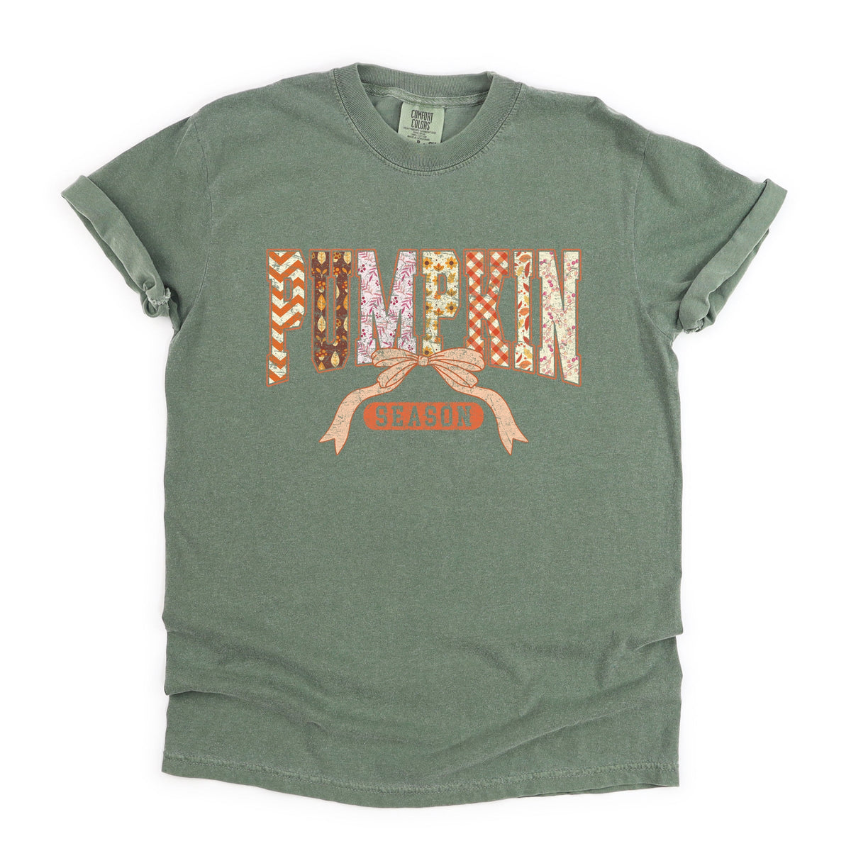 Pumpkin Season Patterns - Womens Garment Dyed Tee