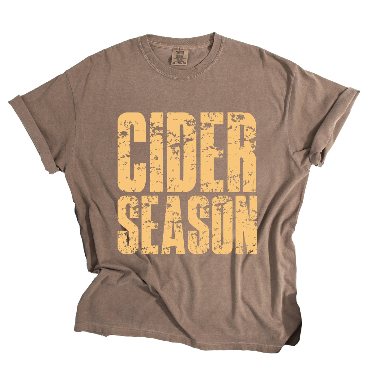 Cider Season Block Distressed - Women's Garment Dyed Graphic T-Shirt