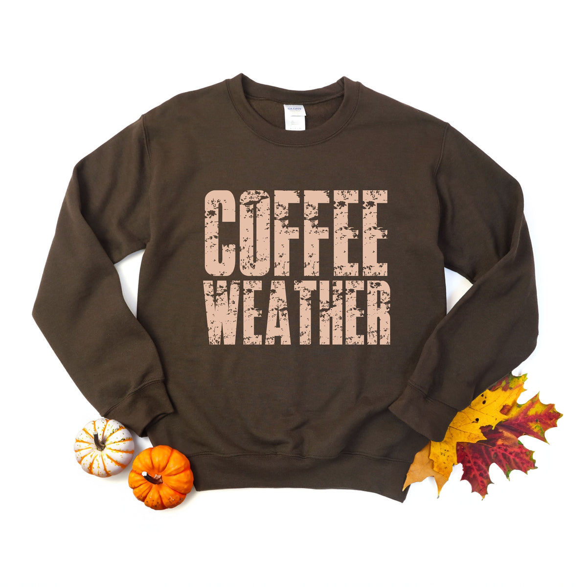 Coffee Weather Block Distressed - Women's Graphic Sweatshirt
