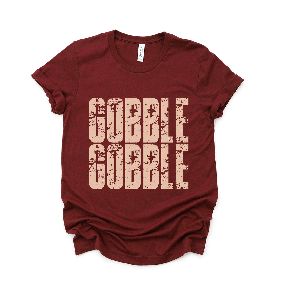 Gobble Gobble Block Distressed - Women's Short Sleeve Graphic T-Shirt