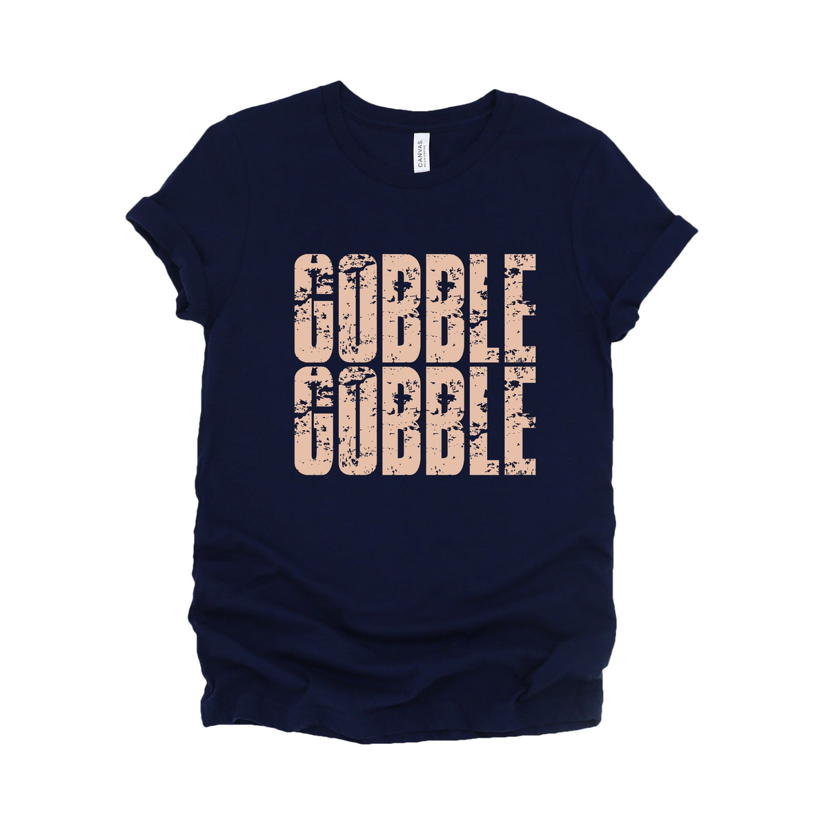 Gobble Gobble Block Distressed - Women's Short Sleeve Graphic T-Shirt