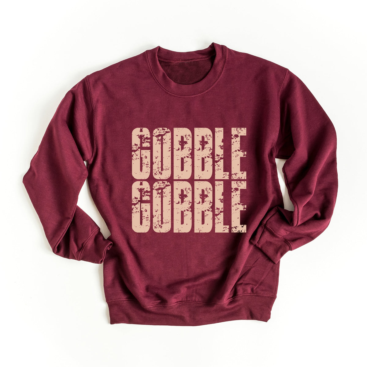 Gobble Gobble Block Distressed - Women's Graphic Sweatshirt