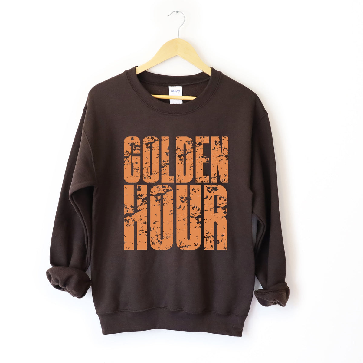 Golden Hour Block Distressed - Women's Graphic Sweatshirt