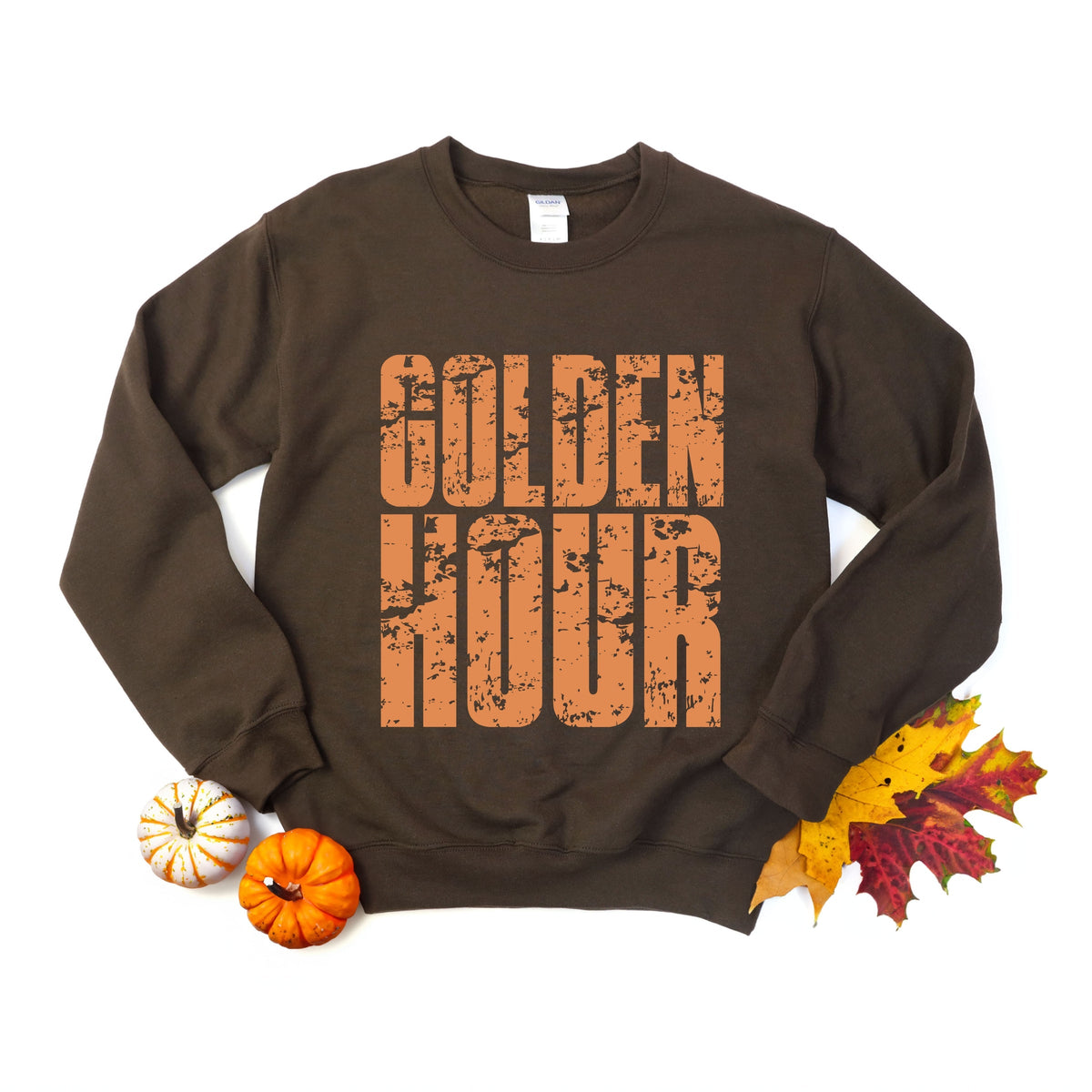 Golden Hour Block Distressed - Women's Graphic Sweatshirt