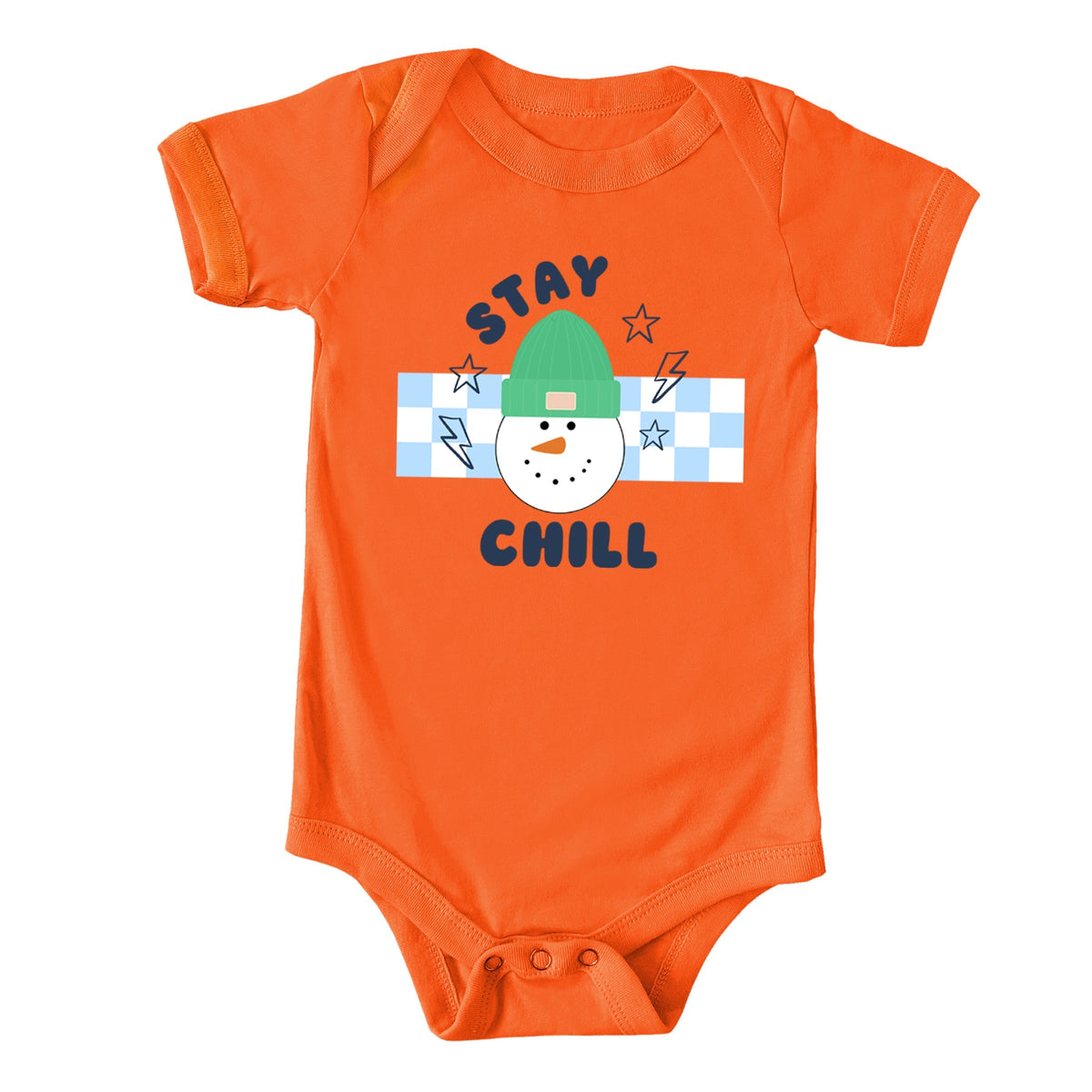 Stay Chill Checkered - Baby Short Sleeve Graphic Bodysuit