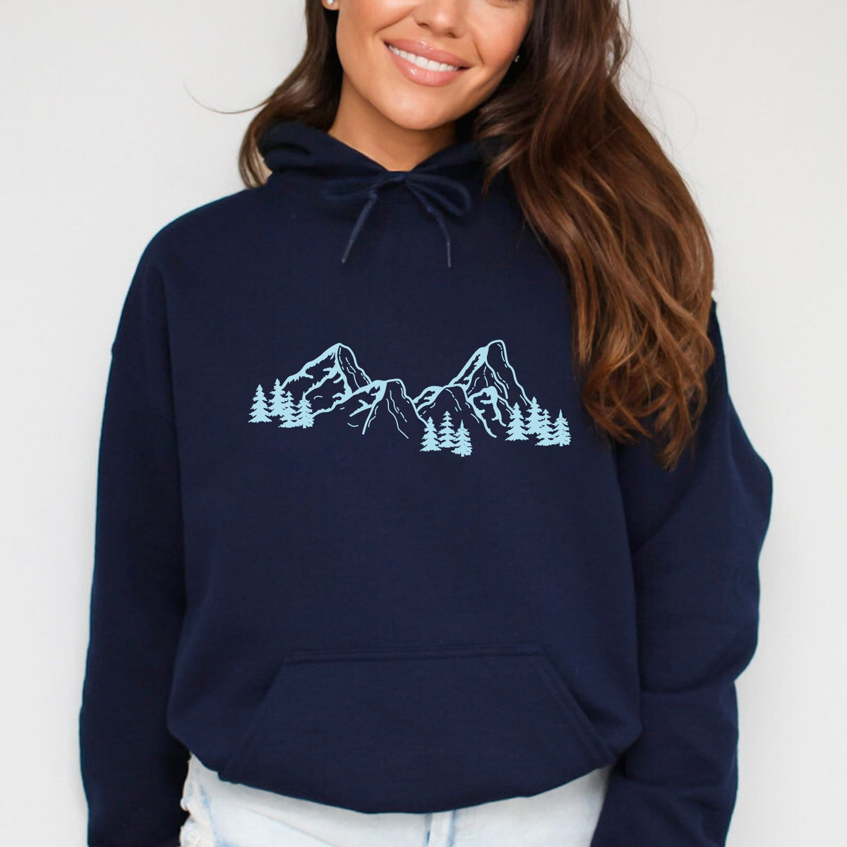 Mountain Range and Trees - Women's Graphic Hoodie
