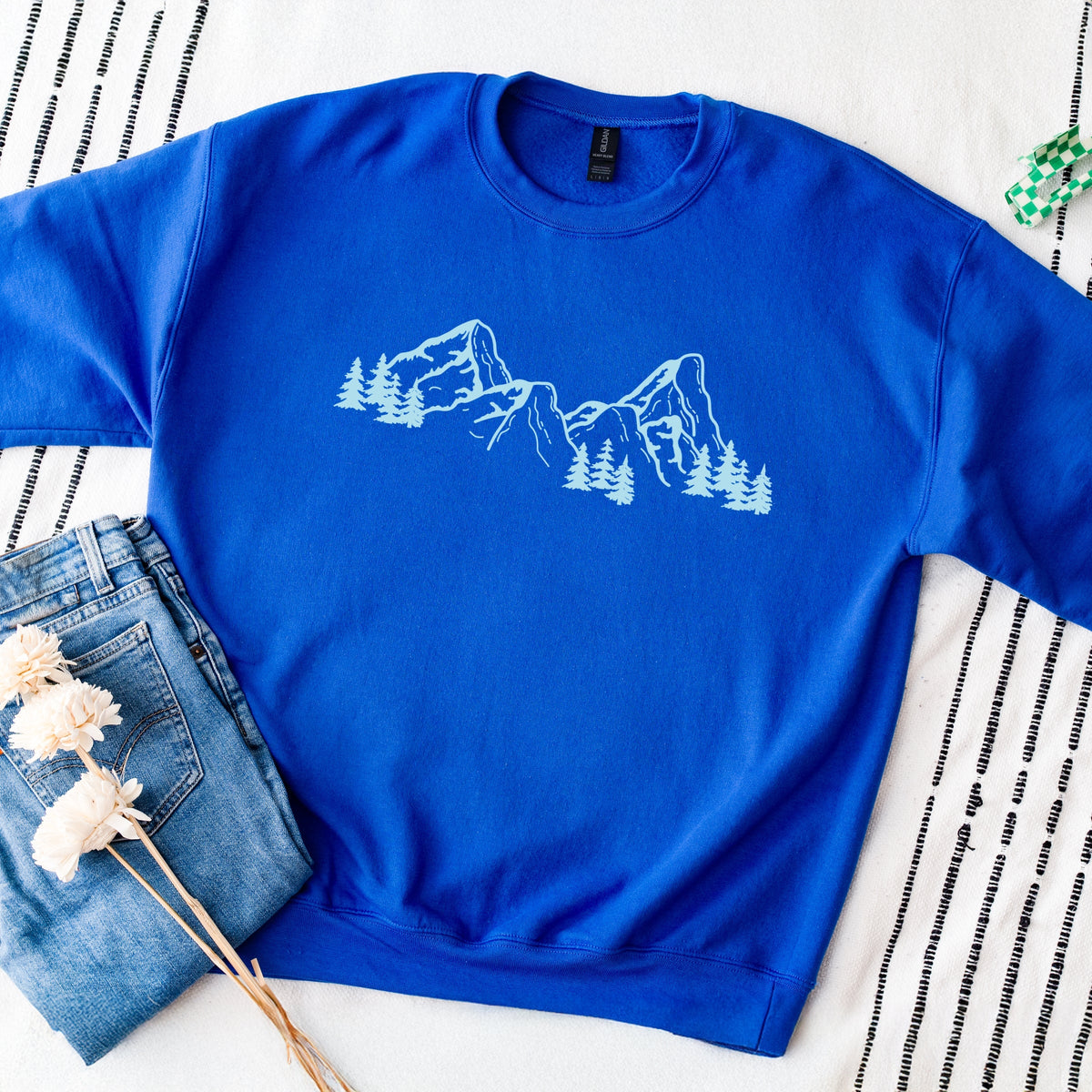 Mountain Range and Trees - Women's Graphic Sweatshirt