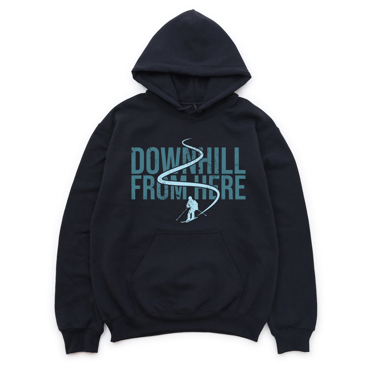 Downhill From Here Skiing - Women's Graphic Hoodie