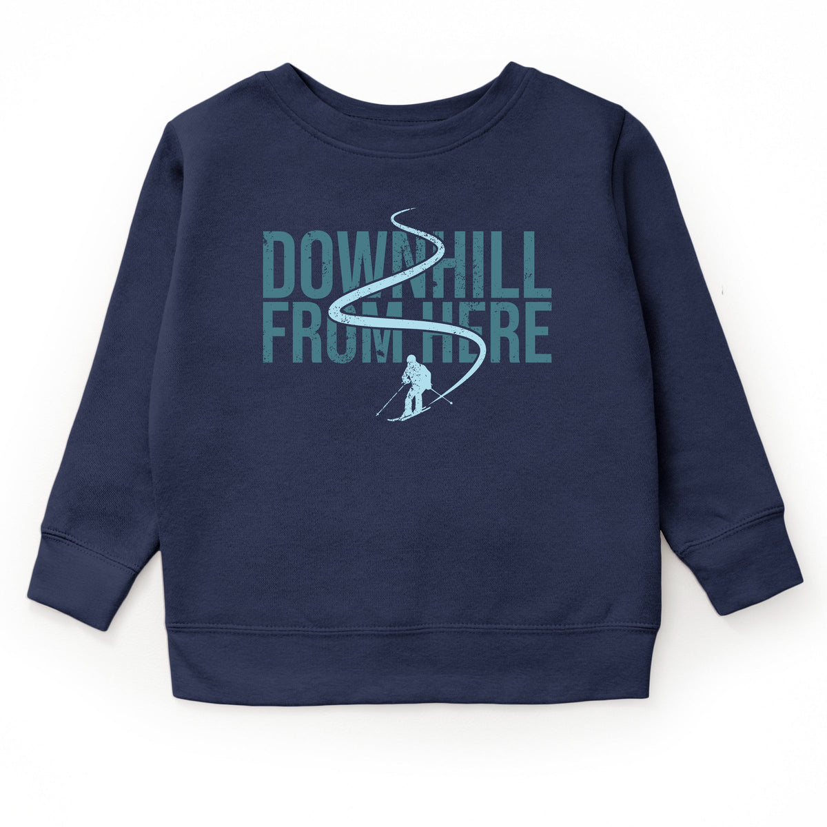 Downhill From Here Skiing - Youth Graphic Sweatshirt