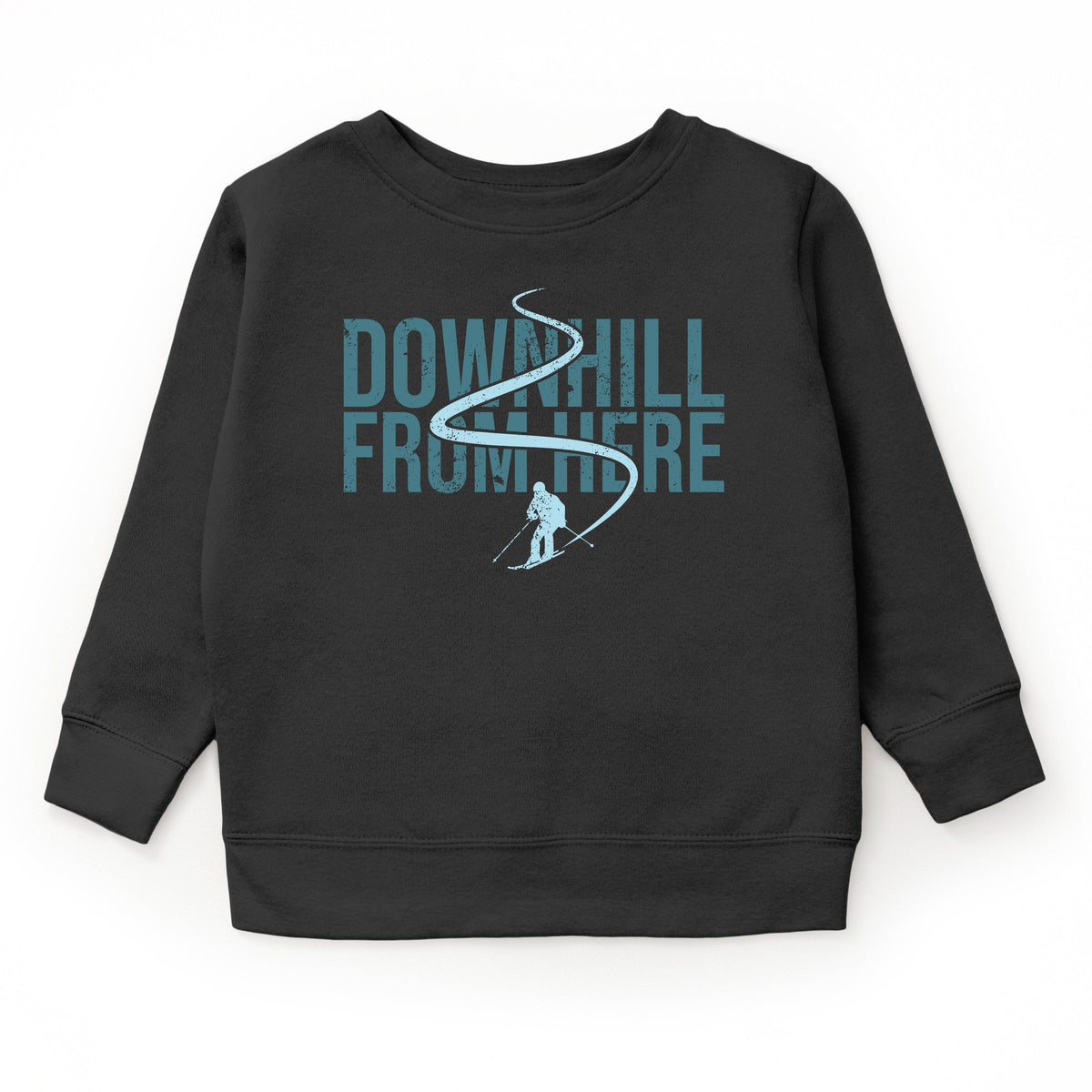 Downhill From Here Skiing - Youth Graphic Sweatshirt