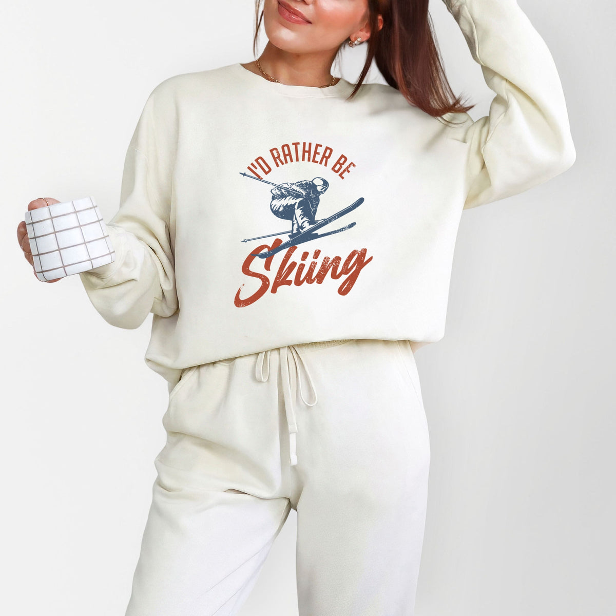 I'd Rather Be Skiing - Women's Lightweight Garment Dyed Sweatshirt