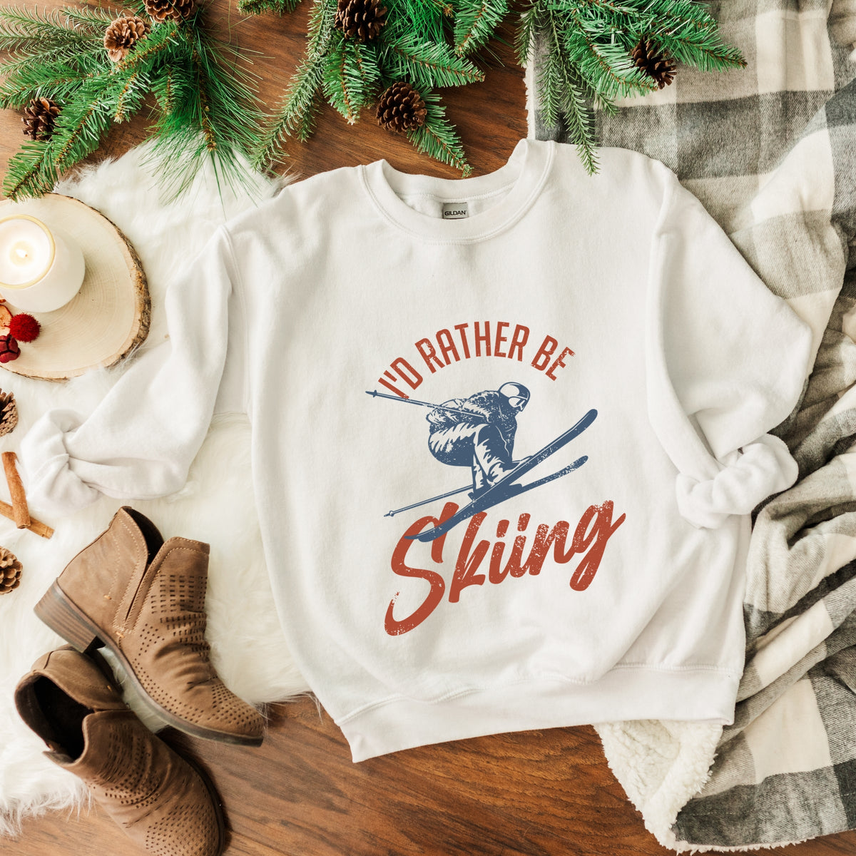 I'd Rather Be Skiing - Women's Graphic Sweatshirt