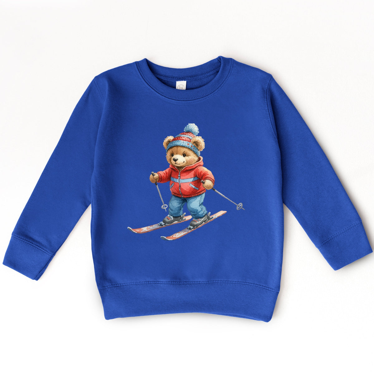 Skiing Bear Watercolor - Toddler Graphic Sweatshirt