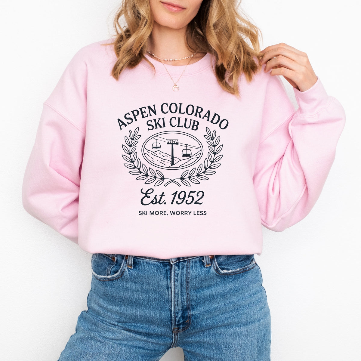 Aspen Colorado Ski Club Laurel Leaves - Women's Graphic Sweatshirt