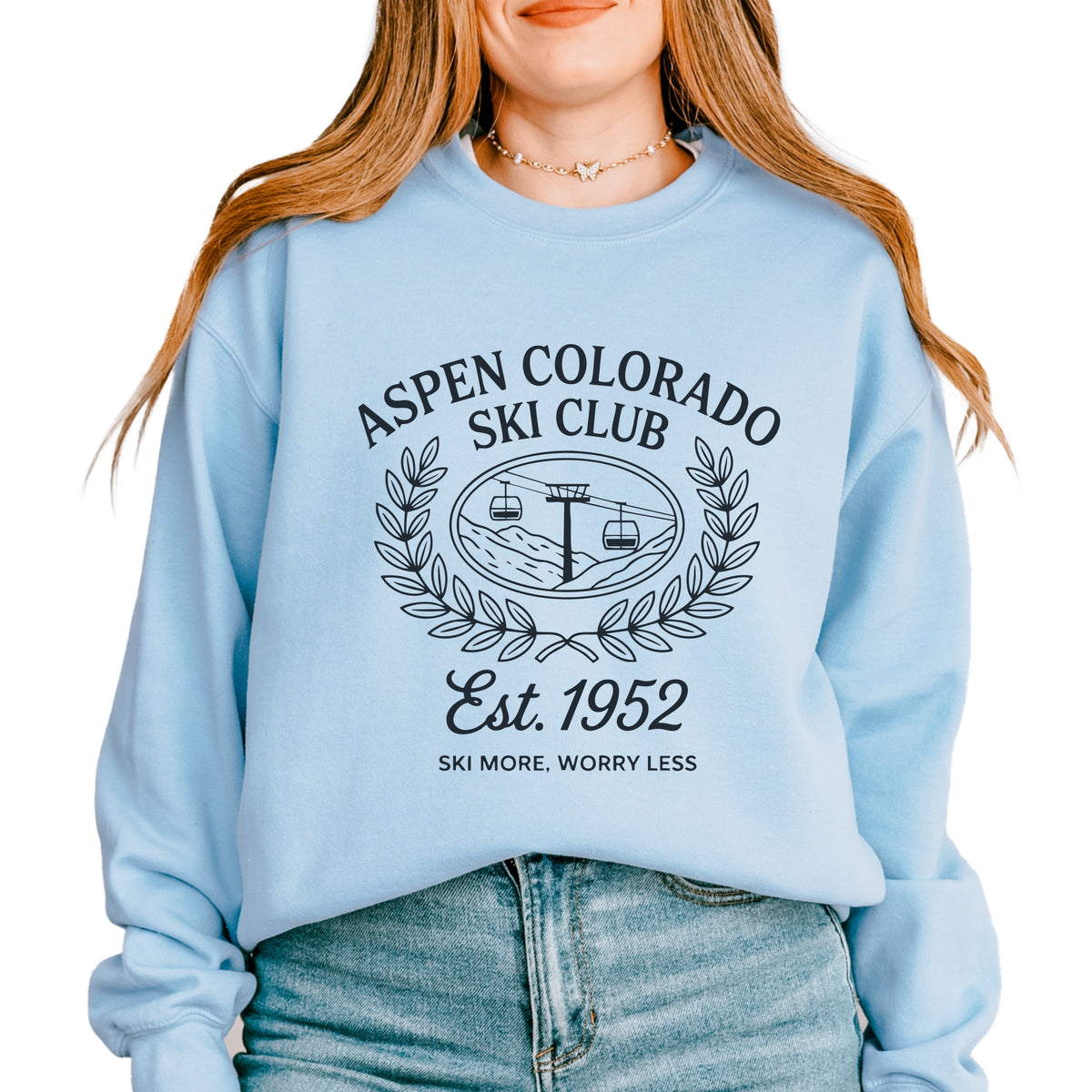 Aspen Colorado Ski Club Laurel Leaves - Women's Graphic Sweatshirt