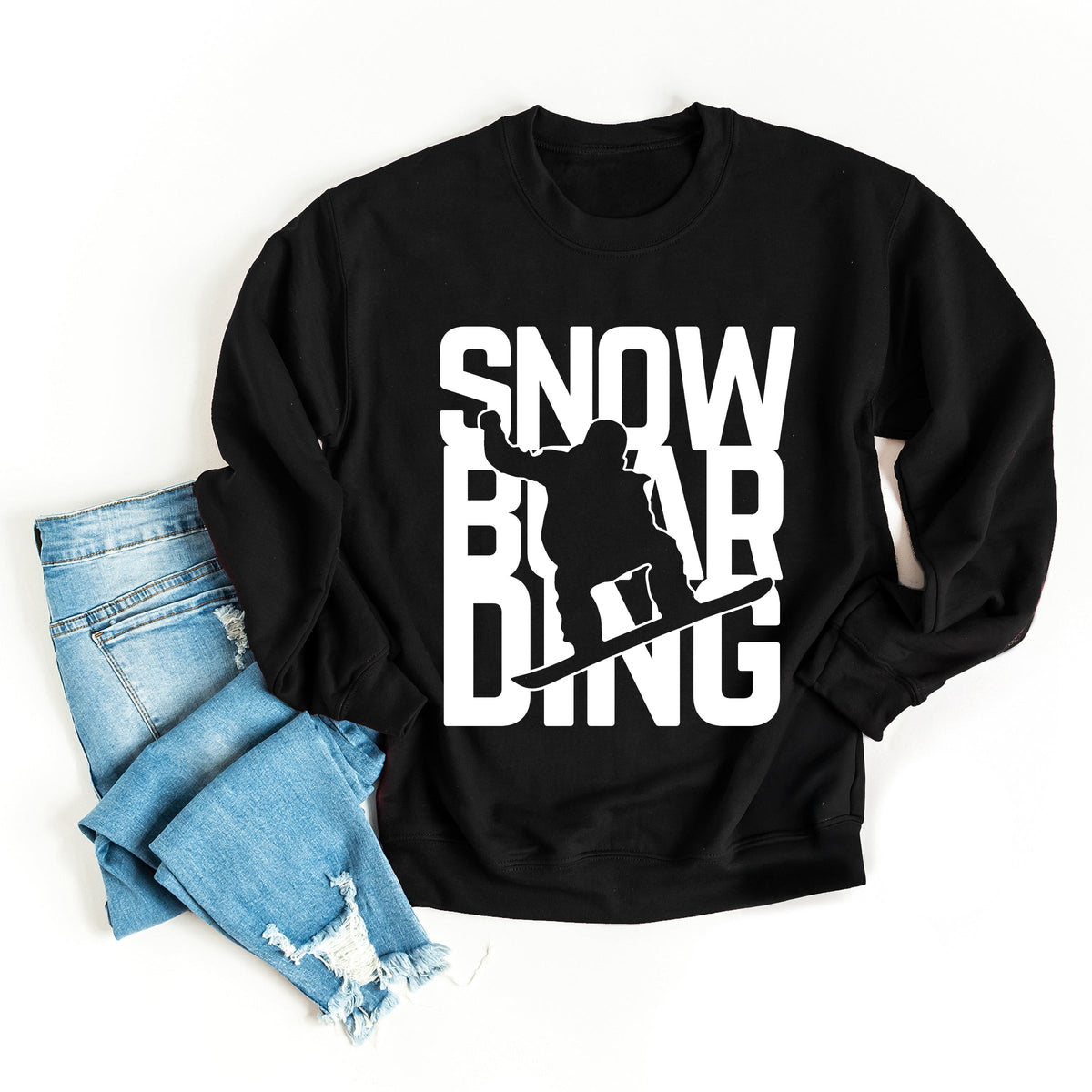 Snowboarding Silhouette Block - Women's Graphic Sweatshirt