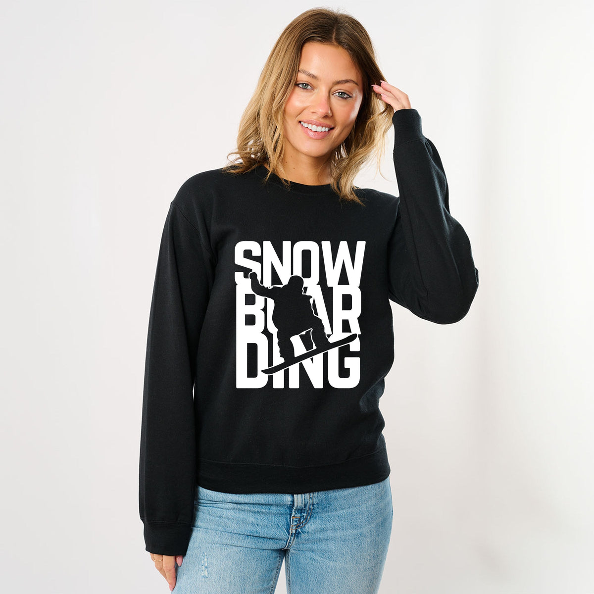 Snowboarding Silhouette Block - Women's Graphic Sweatshirt