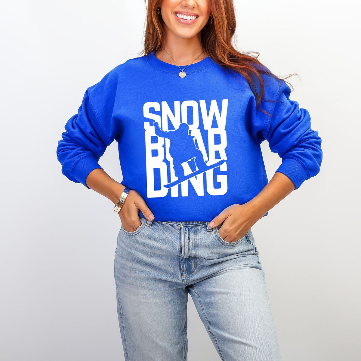 Snowboarding Silhouette Block - Women's Graphic Sweatshirt