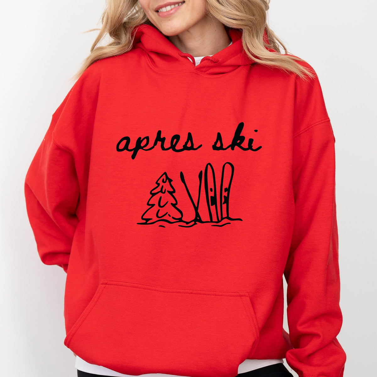 Aprés Ski Cursive Icons - Women's Graphic Hoodie