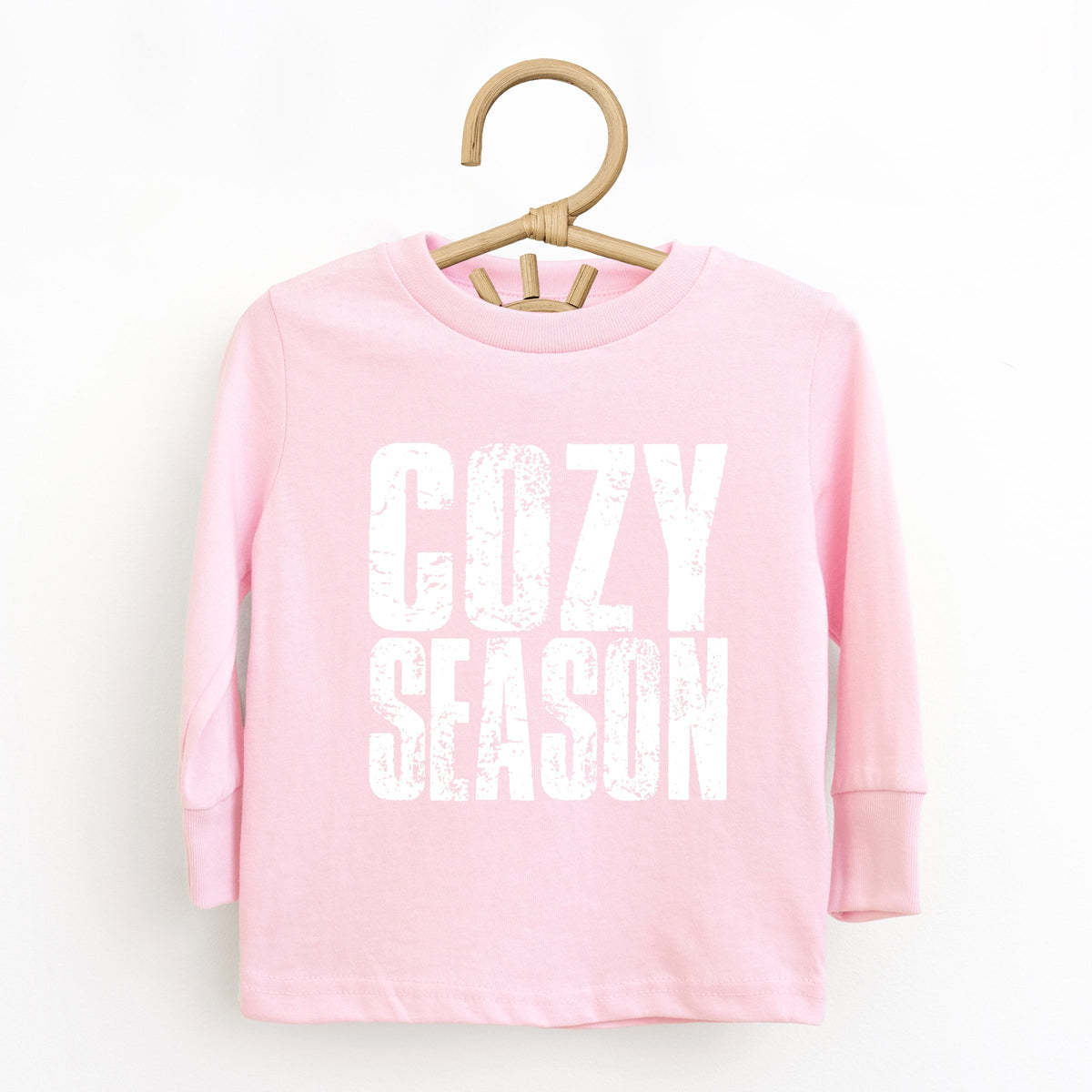 Cozy Season Block Distressed White - Toddler Long Sleeve Graphic Tee