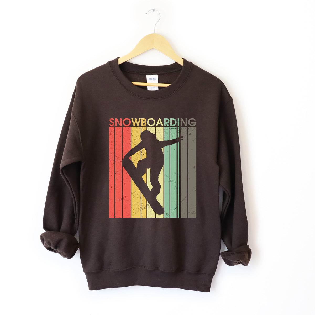 Snowboarding Silhouette Colorful Lines - Women's Graphic Sweatshirt