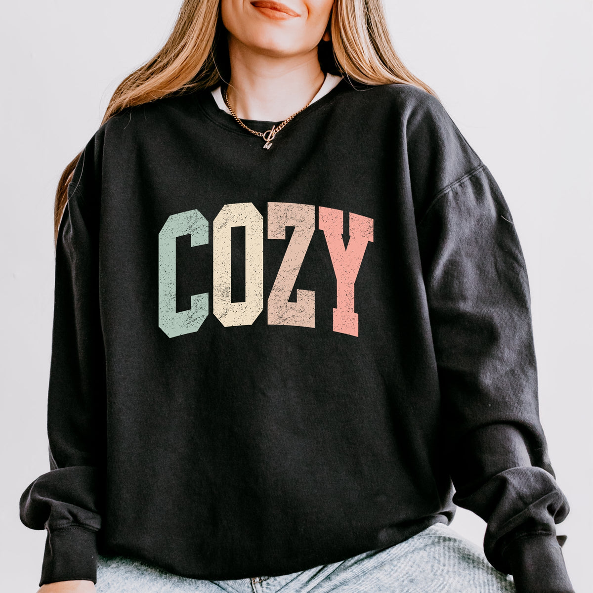 Cozy Arched Pastel - Women's Lightweight Garment Dyed Sweatshirt